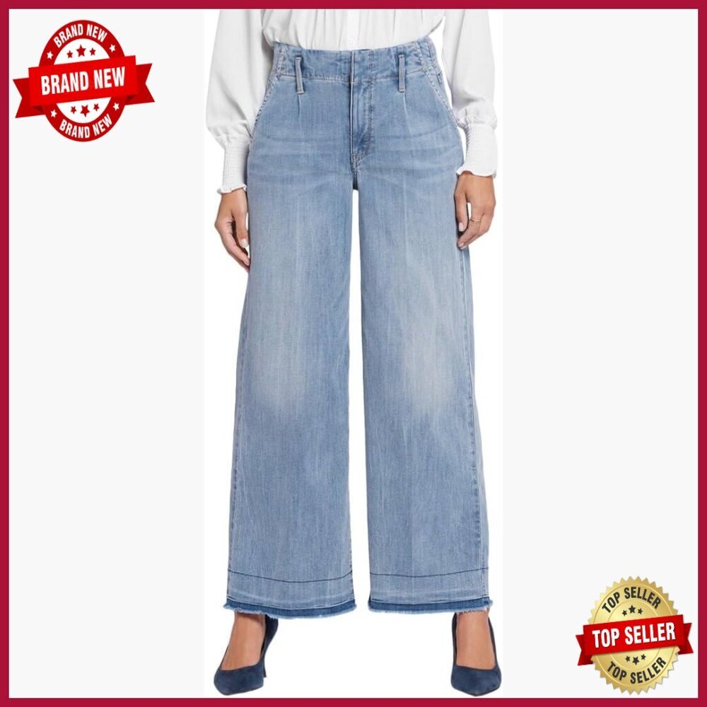 High Rise Wide Leg Trousers, Relaxed Fit, 30" Inseam, Palazzo Style